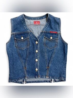 Vintage No Excuses Denim Vest Y2K 90s Women’s M